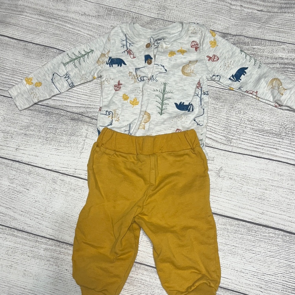 Carter’s baby boy  woodlands outfit size 6 months